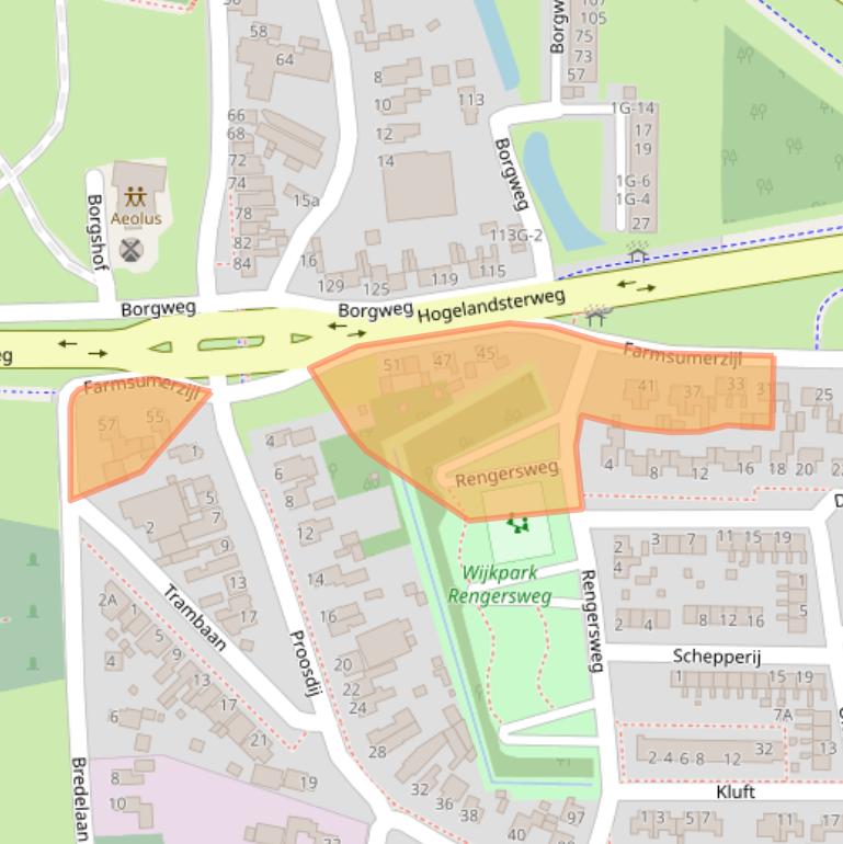 Kaart van postcodegebied 9936GC.