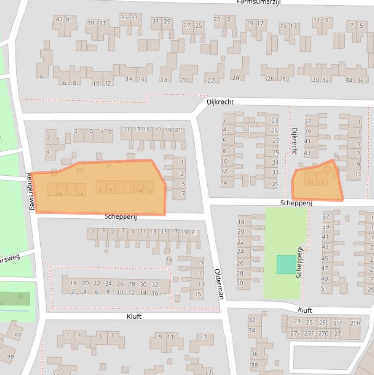 Kaart van postcodegebied 9936GN.