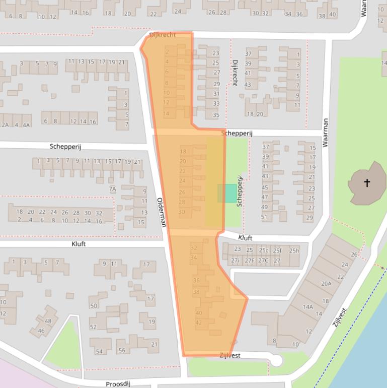 Kaart van postcodegebied 9936GT.