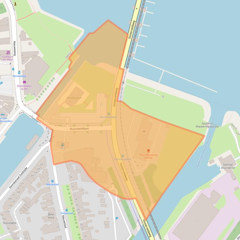 Kaart van postcodegebied 9936HA.