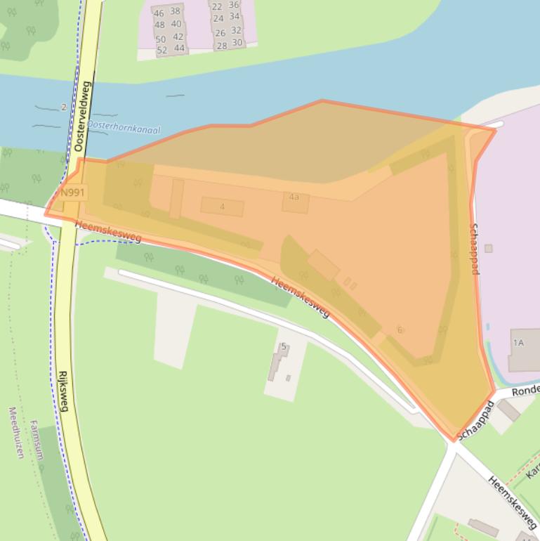 Kaart van postcodegebied 9936HG.