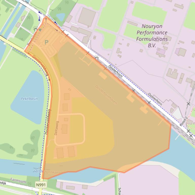 Kaart van postcodegebied 9936HK.