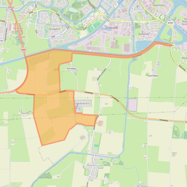 Kaart van postcodegebied 9937TG.