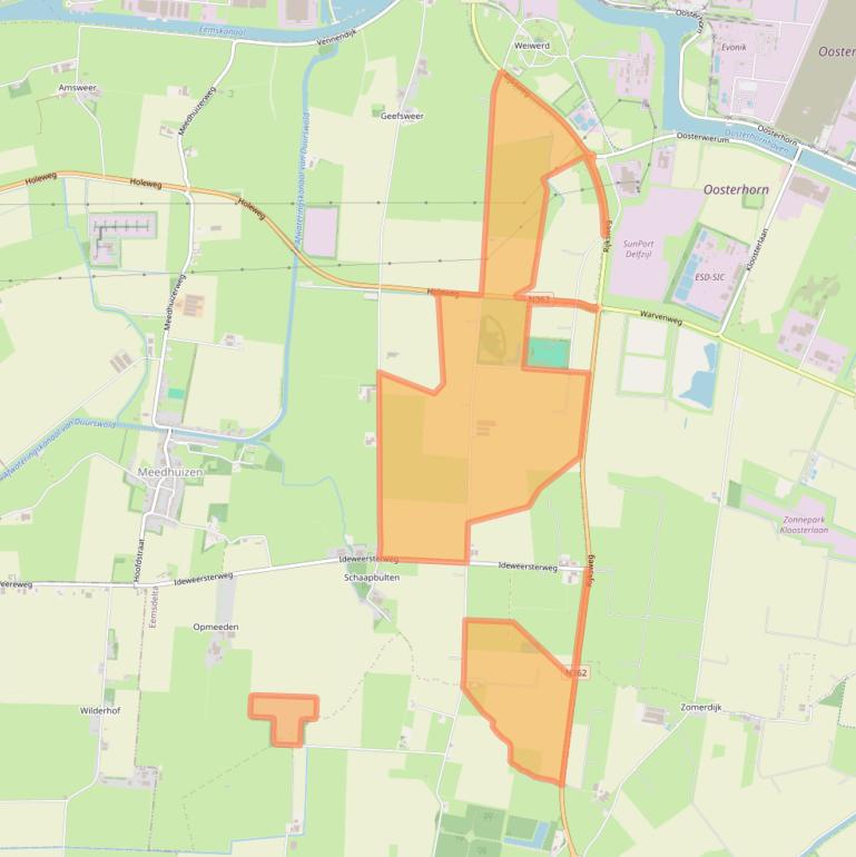 Kaart van postcodegebied 9937TS.