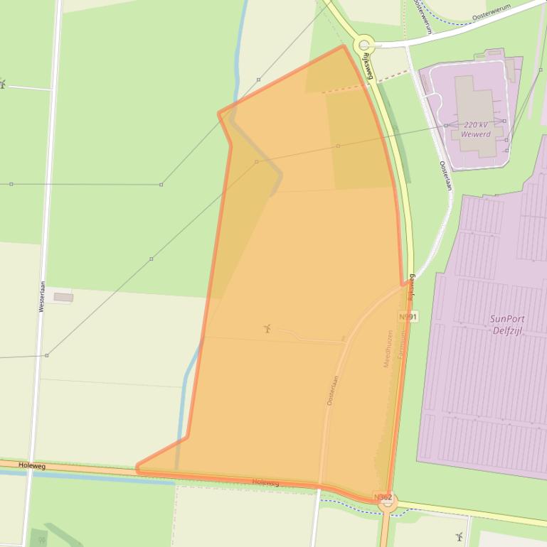 Kaart van postcodegebied 9937TV.