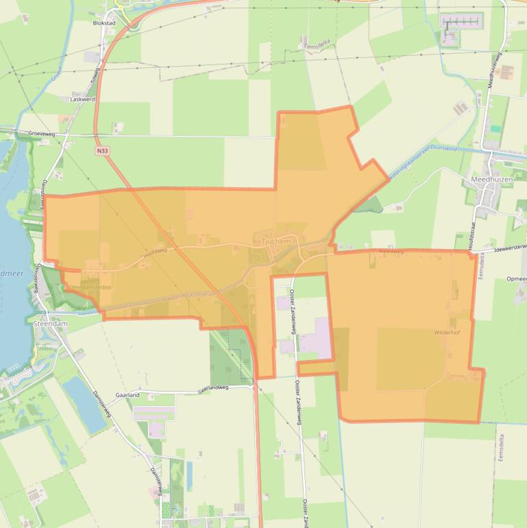 Kaart van postcodegebied 9939.