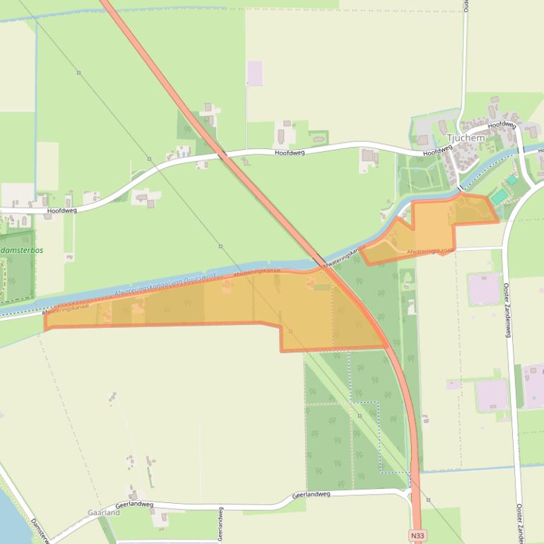 Kaart van postcodegebied 9939TB.