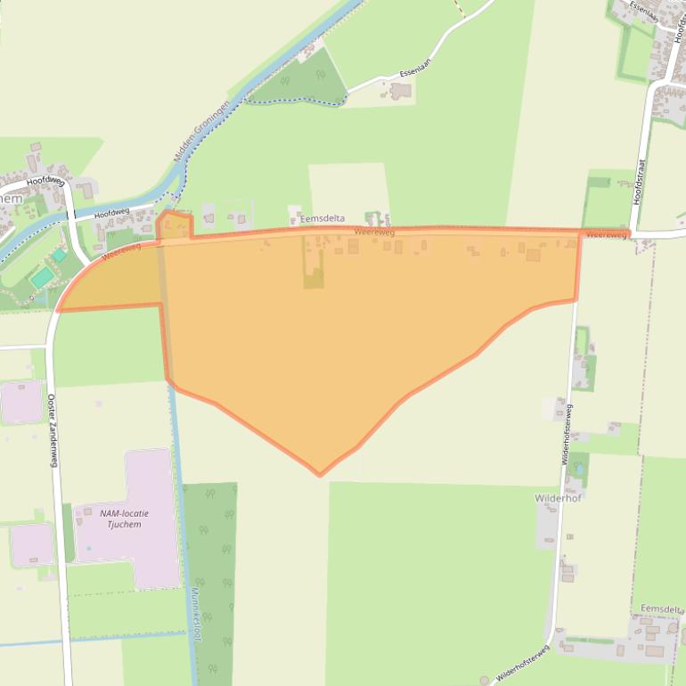 Kaart van postcodegebied 9939TC.