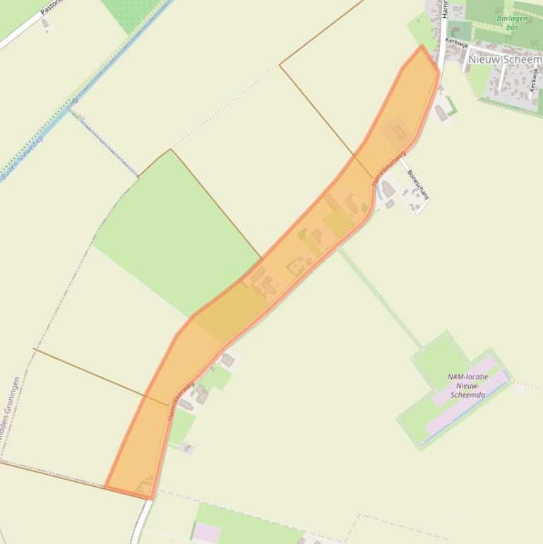 Kaart van postcodegebied 9943TB.