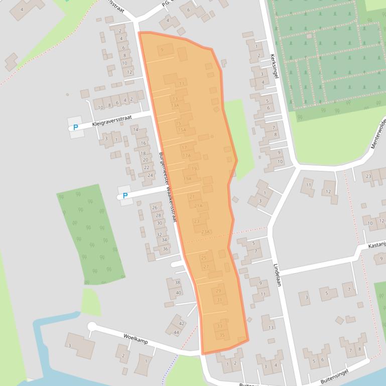 Kaart van postcodegebied 9944AK.