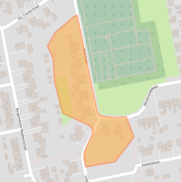Kaart van postcodegebied 9944BD.