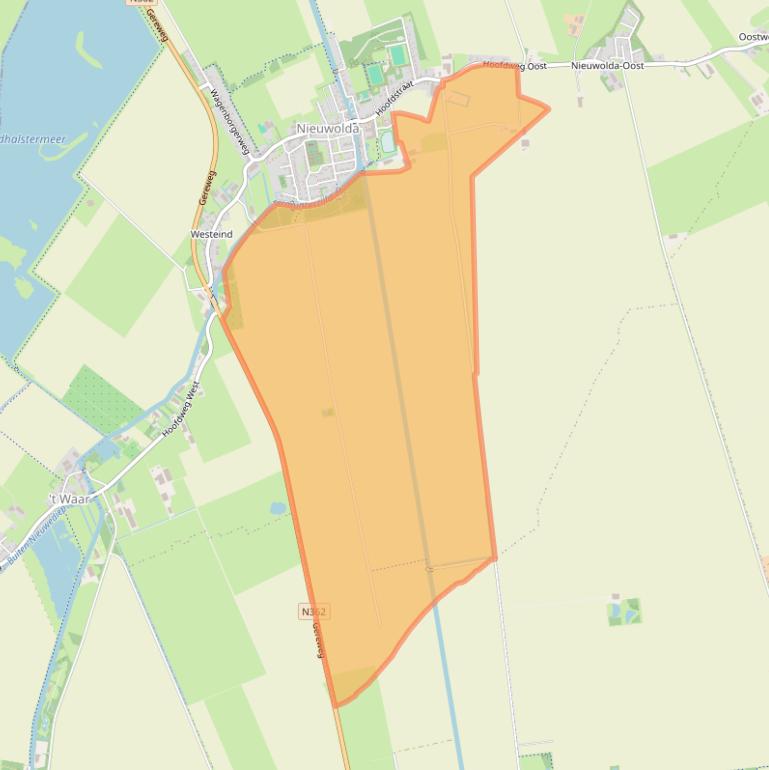 Kaart van postcodegebied 9944BJ.