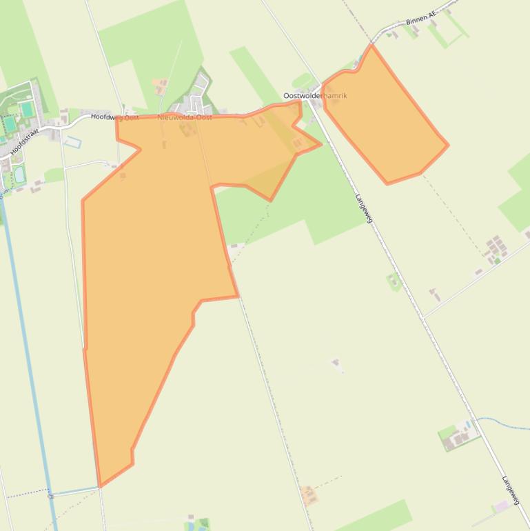 Kaart van postcodegebied 9944BX.