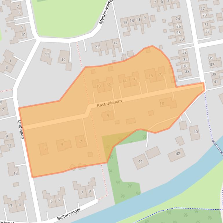 Kaart van postcodegebied 9944DA.