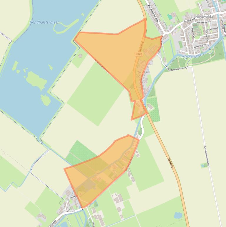 Kaart van postcodegebied 9944EA.