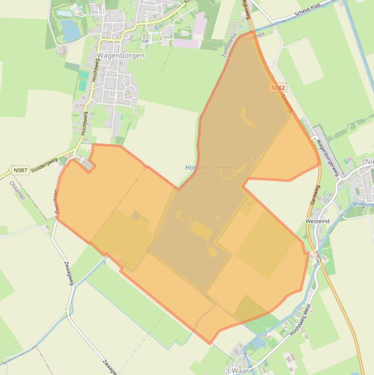 Kaart van postcodegebied 9944VC.