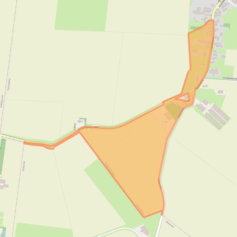 Kaart van postcodegebied 9945PM.