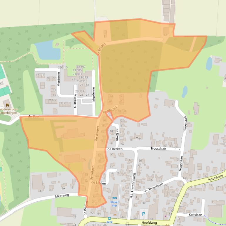 Kaart van postcodegebied 9945RB.