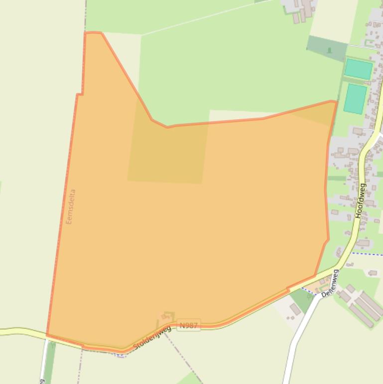 Kaart van postcodegebied 9945TL.