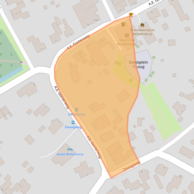 Kaart van postcodegebied 9946PC.