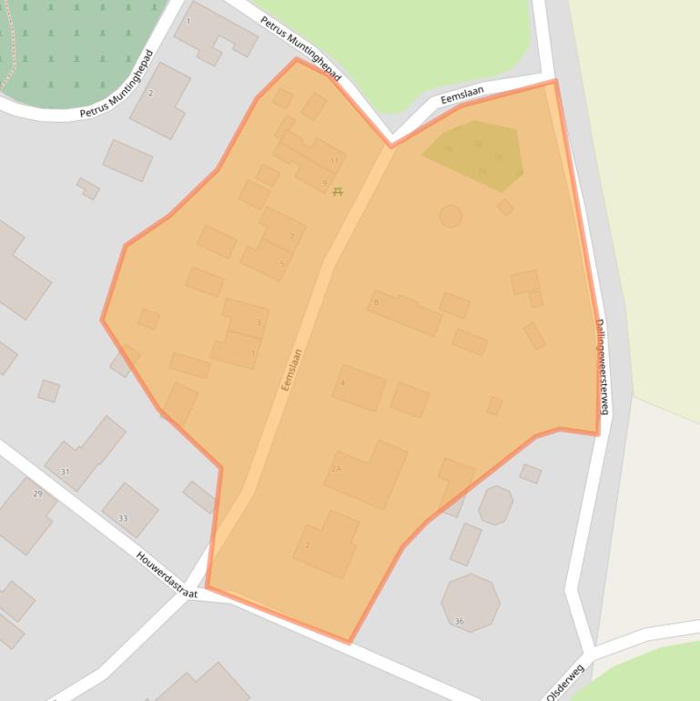 Kaart van postcodegebied 9947PL.