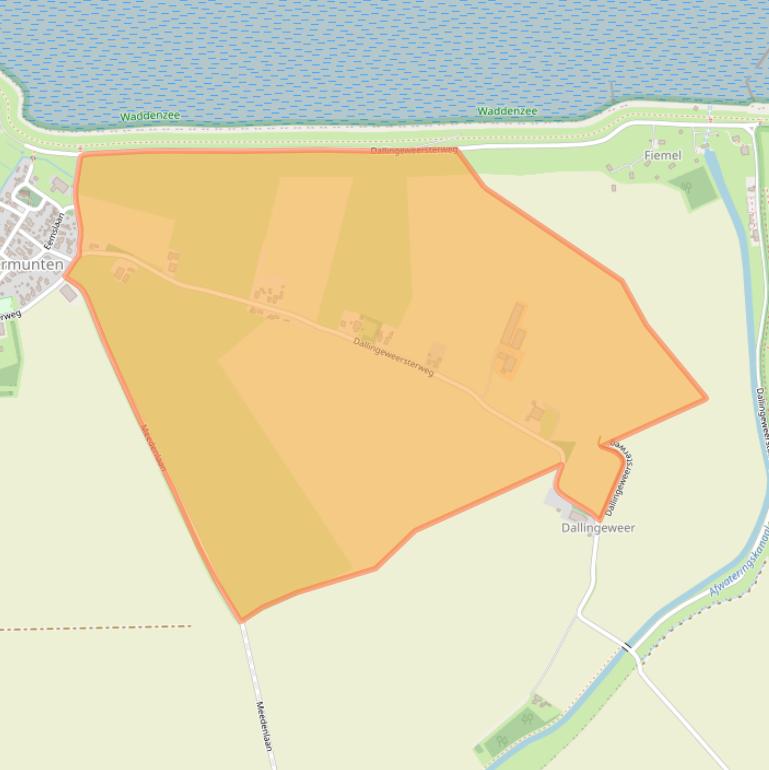 Kaart van postcodegebied 9947TA.