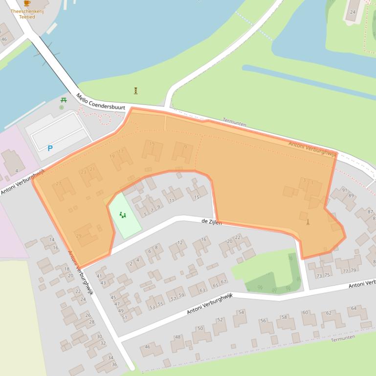 Kaart van postcodegebied 9948PA.