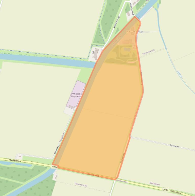 Kaart van postcodegebied 9948PW.