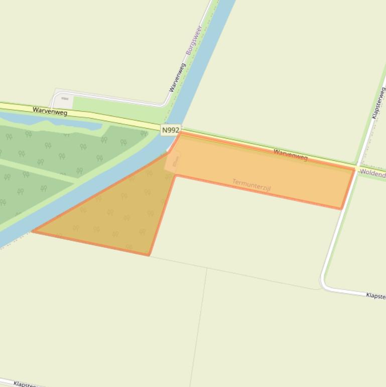 Kaart van postcodegebied 9948PX.