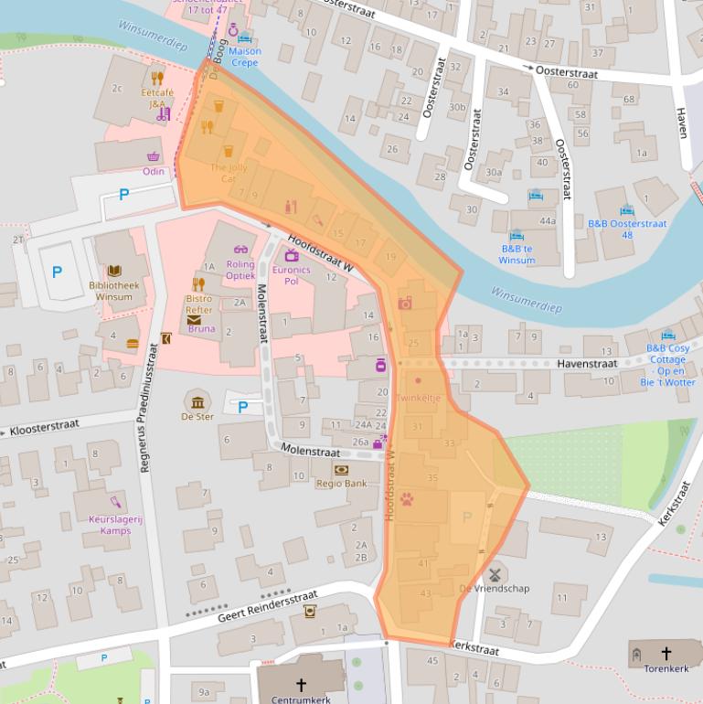 Kaart van postcodegebied 9951AA.