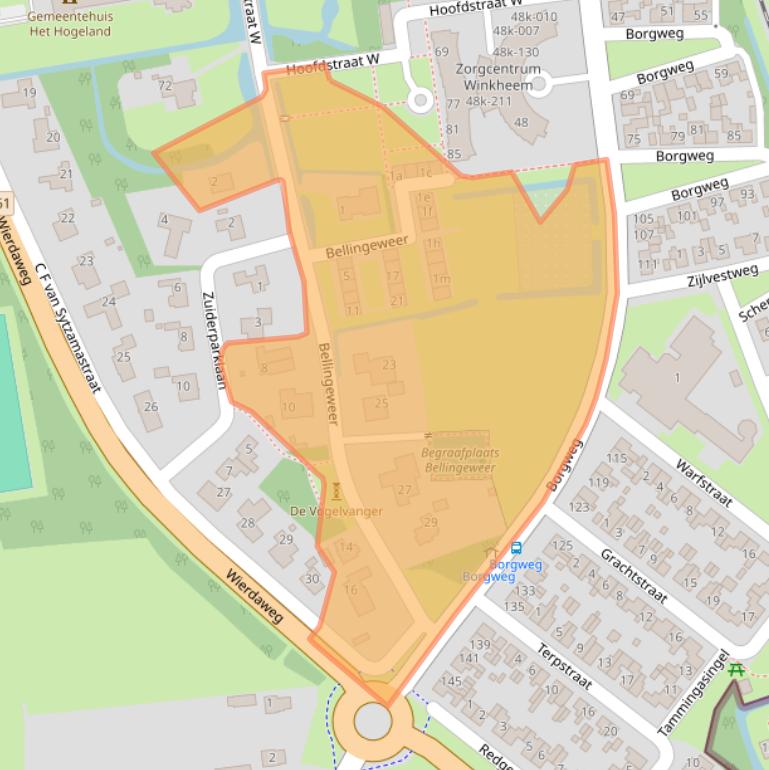 Kaart van postcodegebied 9951AM.