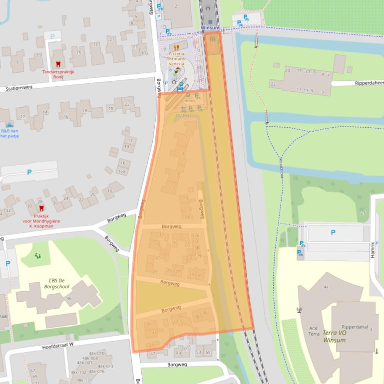 Kaart van postcodegebied 9951BB.