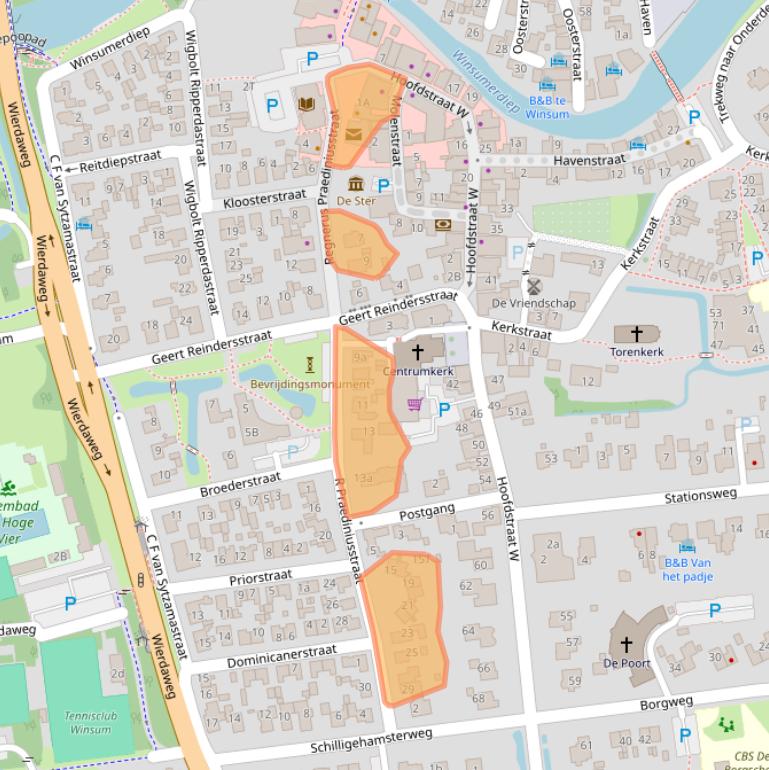 Kaart van postcodegebied 9951CA.