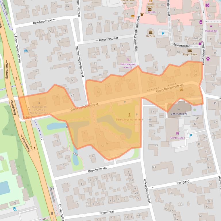 Kaart van postcodegebied 9951CC.