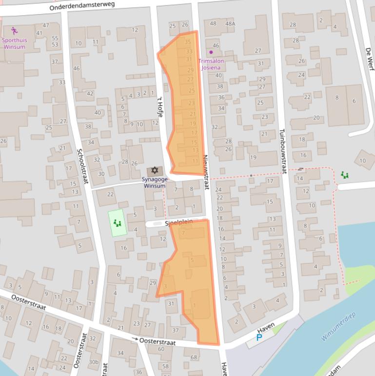 Kaart van postcodegebied 9951EH.