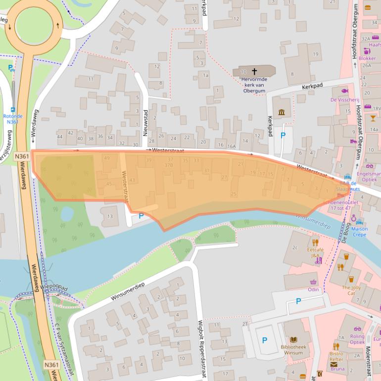 Kaart van postcodegebied 9951EM.