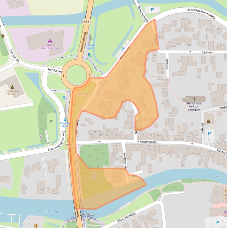 Kaart van postcodegebied 9951ER.