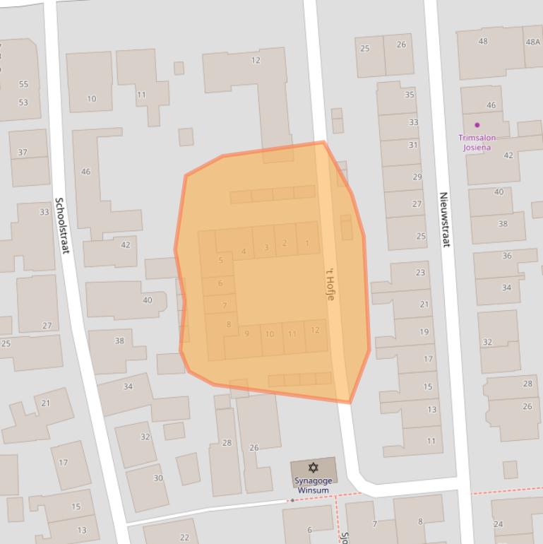 Kaart van postcodegebied 9951EX.