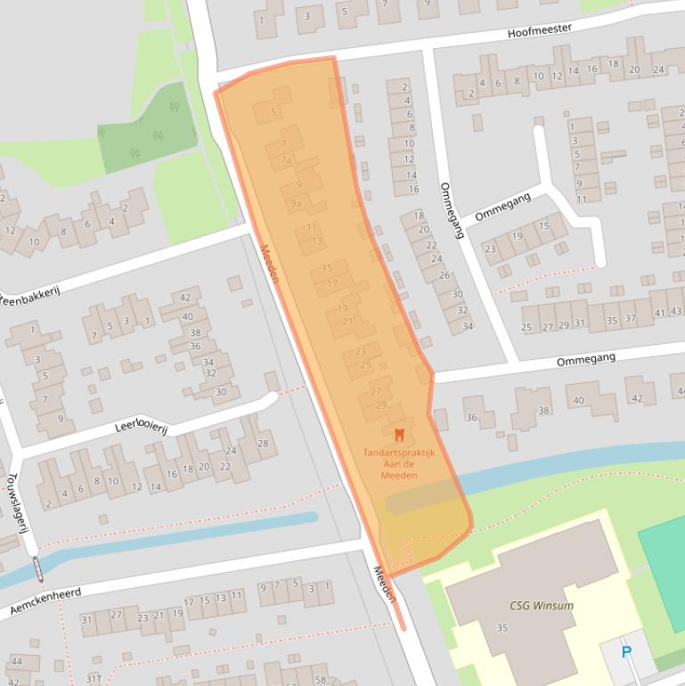 Kaart van postcodegebied 9951HW.