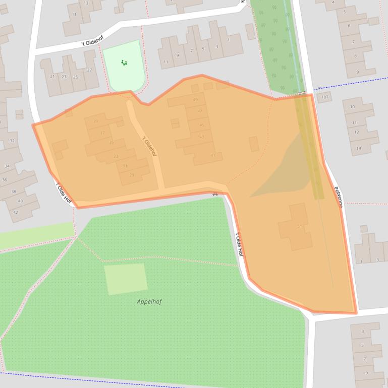 Kaart van postcodegebied 9951JX.