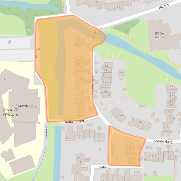 Kaart van postcodegebied 9951KB.