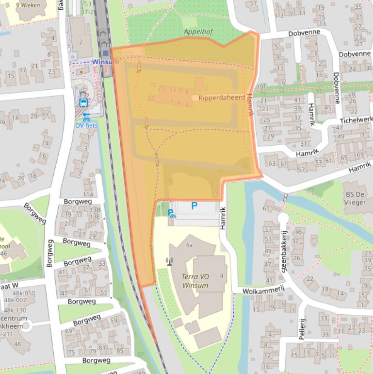 Kaart van postcodegebied 9951KH.