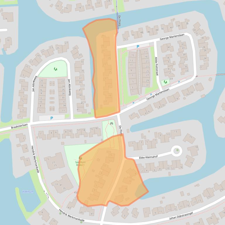 Kaart van postcodegebied 9951MJ.