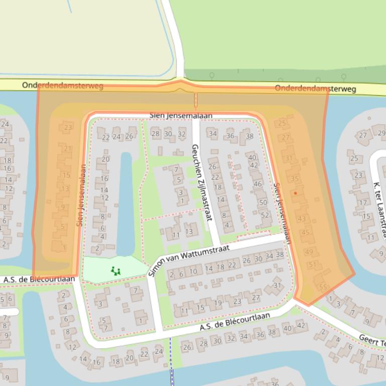 Kaart van postcodegebied 9951NE.