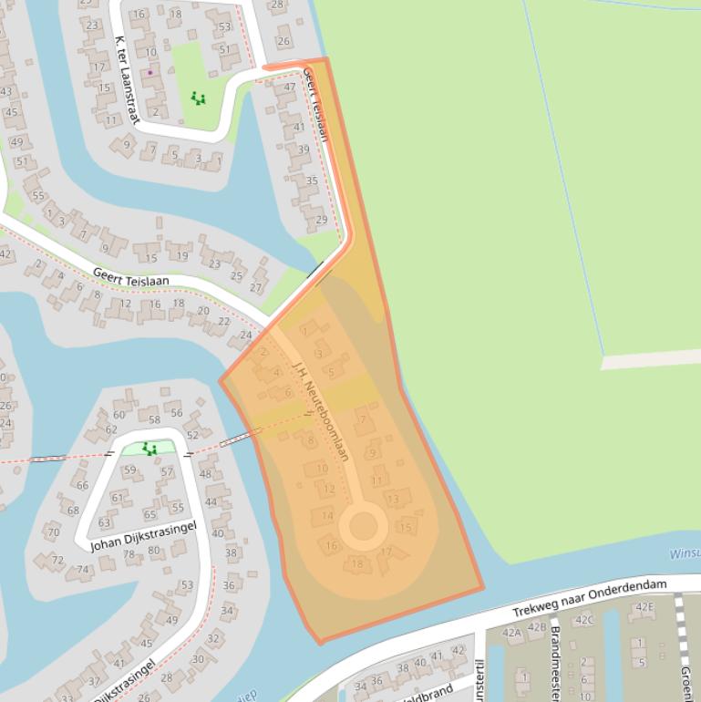 Kaart van postcodegebied 9951NM.