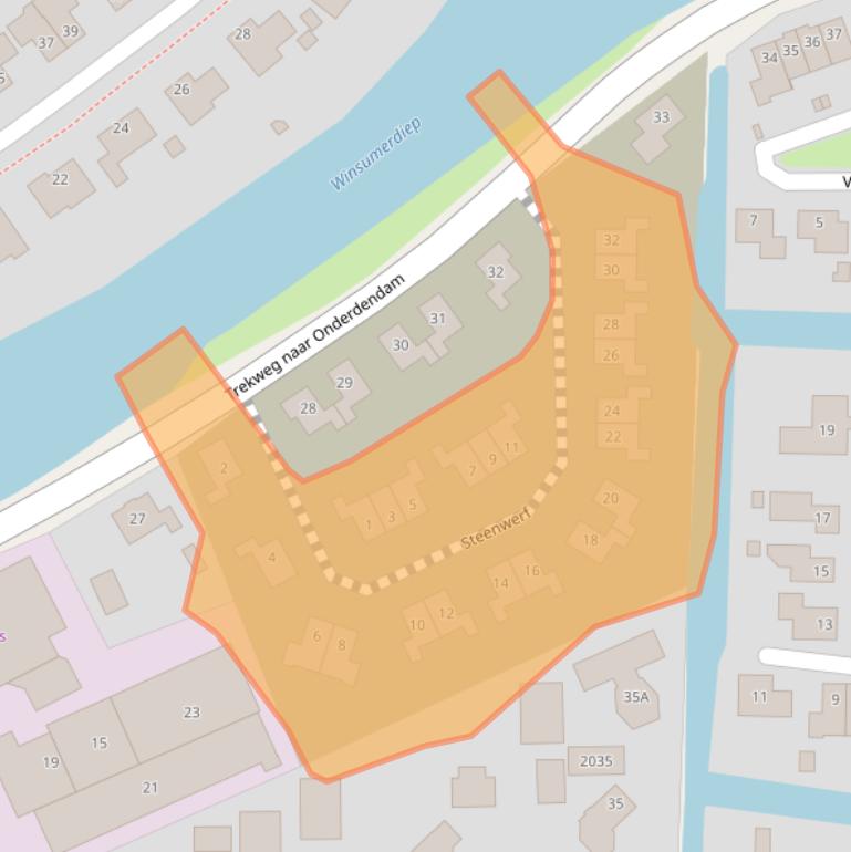 Kaart van postcodegebied 9951RA.