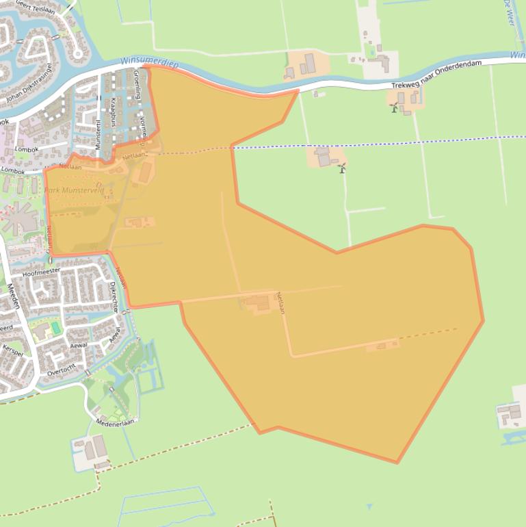 Kaart van postcodegebied 9951SG.