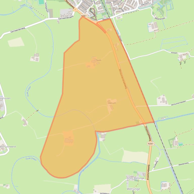 Kaart van postcodegebied 9951TK.