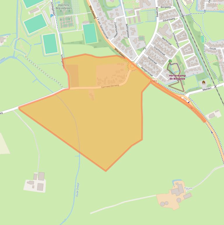 Kaart van postcodegebied 9951TP.