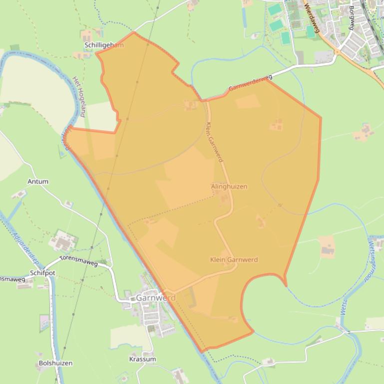 Kaart van postcodegebied 9951TR.